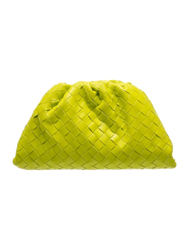 Bottega Veneta Intrecciato The Pouch Teen in green Woven leather from The RealReal