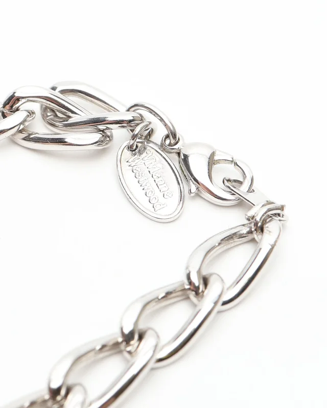 Vivienne Westwood Orb Silver Bracelet in Silver Denim from A Retro Tale, photo 2 of 2