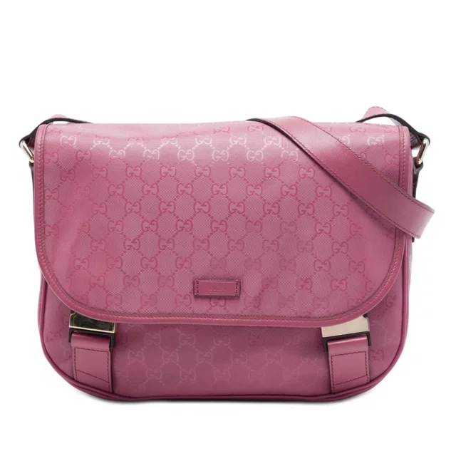 Pink Gucci GG Imprime Crossbody in Pink Coated canvas from Designer Revival
