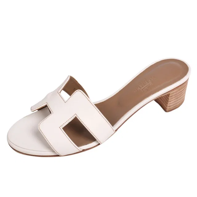 Hermès Sandals Oasis Logo Leather in Leather from The Reluxe