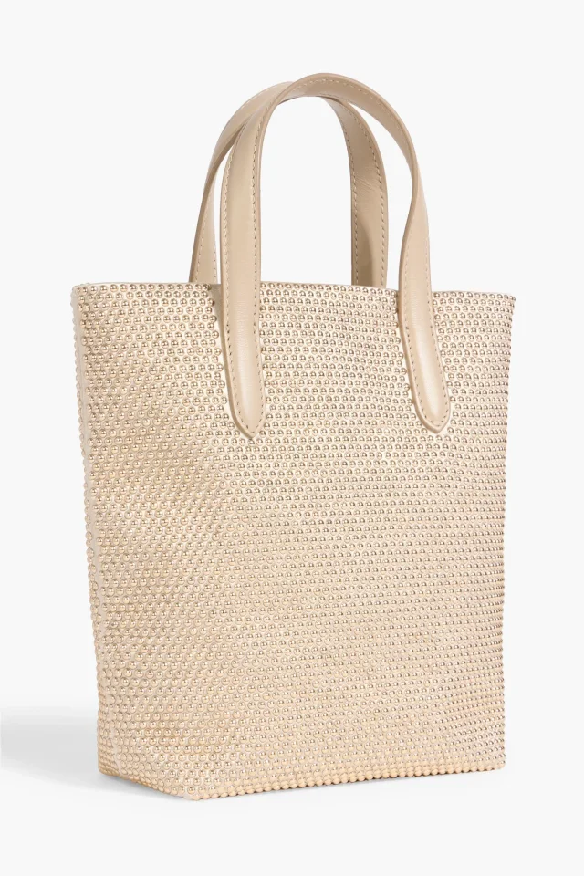 Ferragamo Embellished Satin Tote in Beige, photo 3 of 6 from THE OUTNET