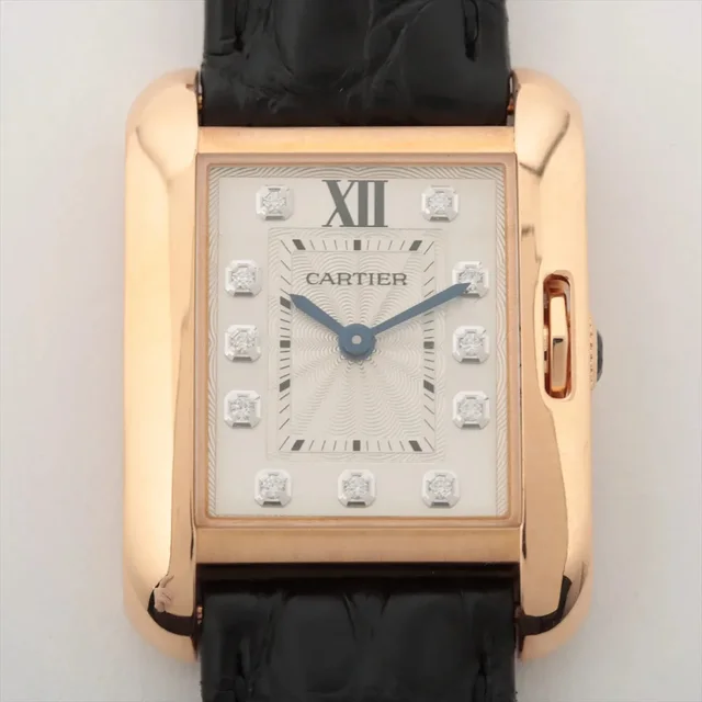 Cartier Tank Anglaise with Diamond Dial Quartz Watch WJTA0007 from The Purse Affair