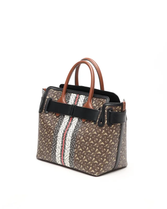 Burberry E Canvas Monogram Stripe Belt Tote Bag in Canvas from A Retro Tale, photo 3 of 16