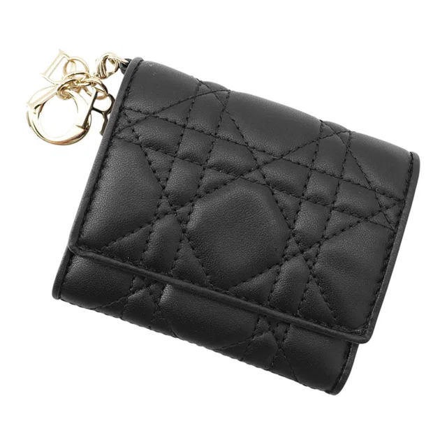 Lady Dior Lotus Wallet BlackS0181ONMJ Lambskin in Lambskin from GALLERY RARE