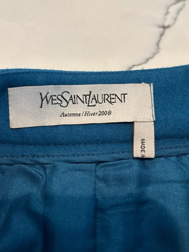 Saint Laurent Teal Blue Women’s Skirt in blue from Poshmark