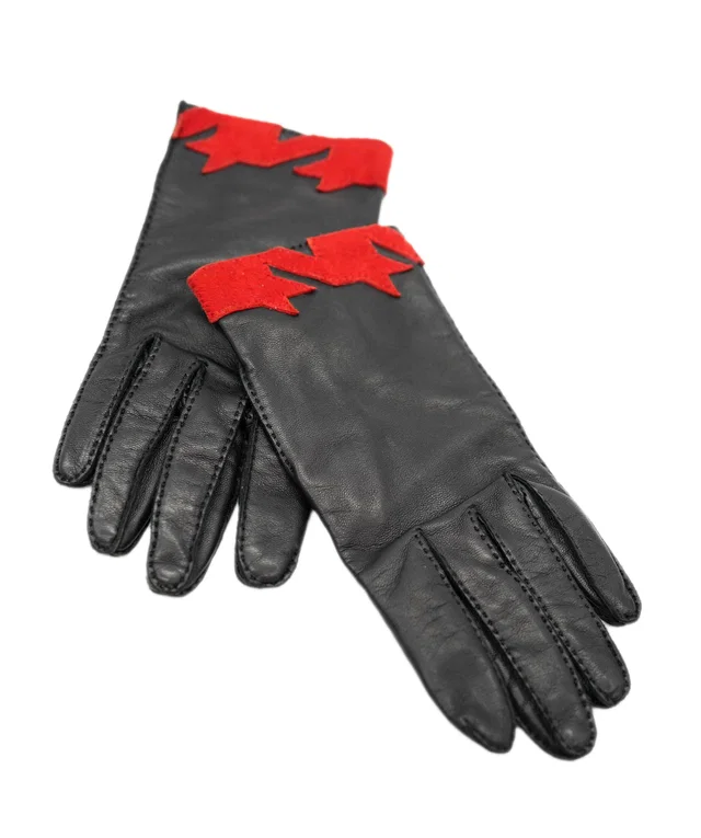 Celine vintage leather black gloves size 7.5 in Black Leather from Luxury Promise