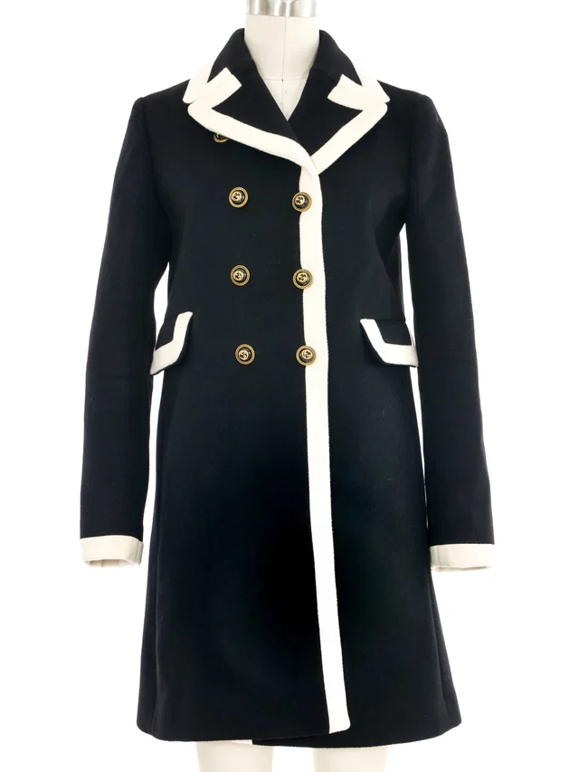 Gucci Two Tone Wool Coat in Wool from Arcade Vintage