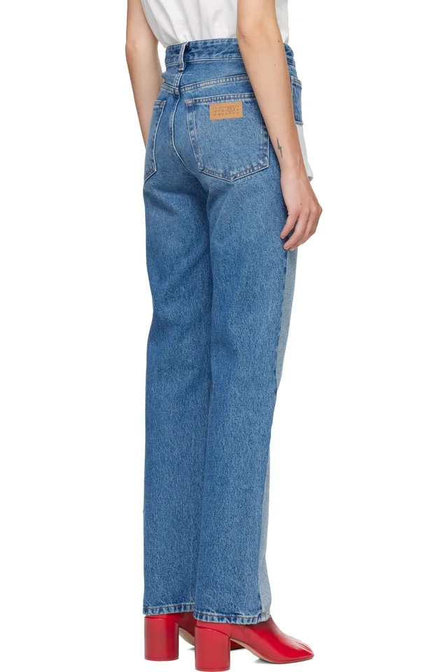 MM6 Maison Margiela Blue Straight-Leg Jeans, photo 3 of 4 from SSENSE