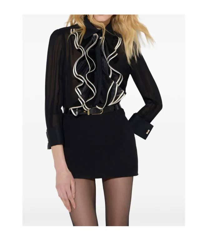 Elisabetta Franchi Ruffled Trim Shirt, photo 3 of 5 from SENSER