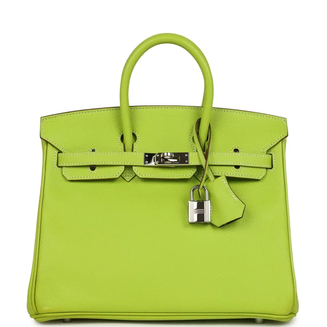 Hermès Candy Birkin 25 Kiwi Candy Epsom Palladium Hardware in Epsom leather from Madison Avenue Couture