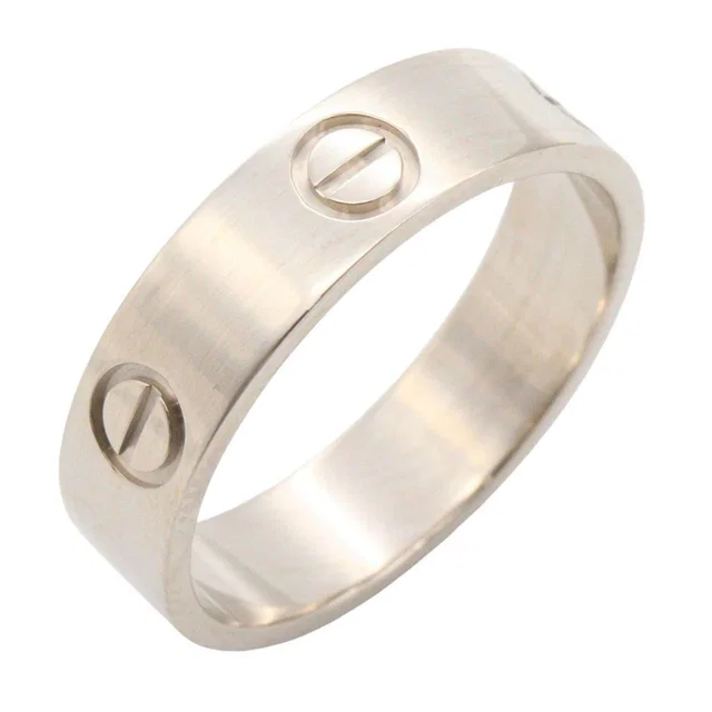 Cartier Love Au750 White Gold Ring Size 18 in White from LuxUness