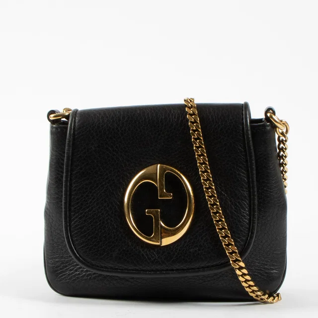 Gucci Black Leather 1973 Mini Bag in Black Leather from Labellov