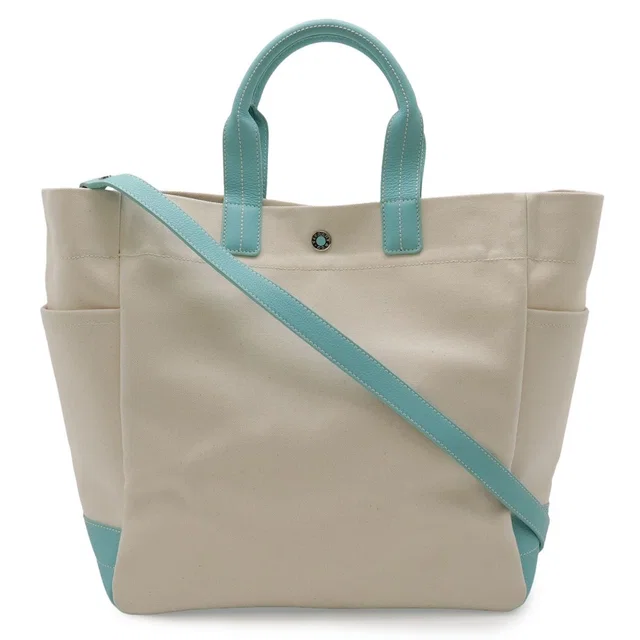 Tiffany & Co. Tote 2-Way Shoulder Bag Canvas Ivory in White Canvas from The Reluxe