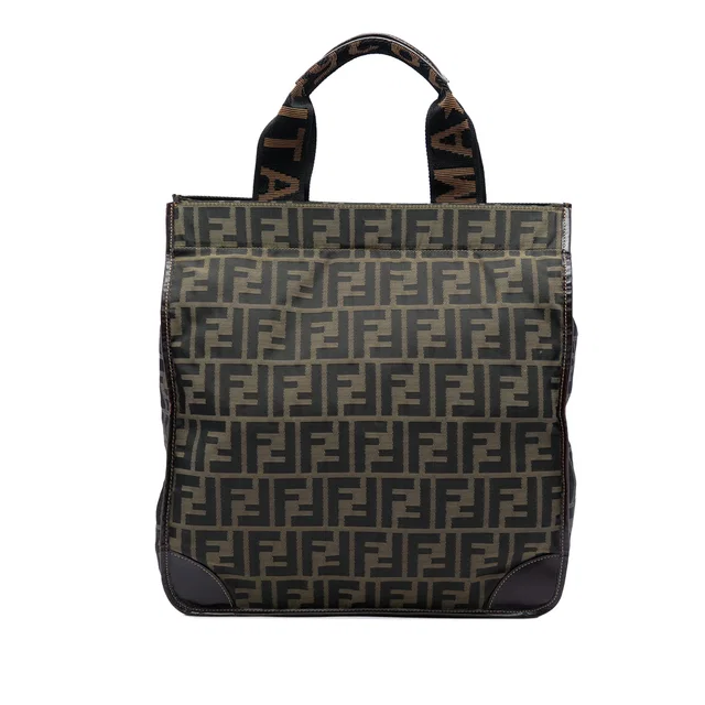 Brown Fendi Zucca Canvas Shopping Tote in Brown Canvas from Designer Revival