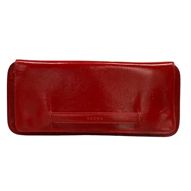 Loewe Clutch Red Leather in Red Leather from The Reluxe