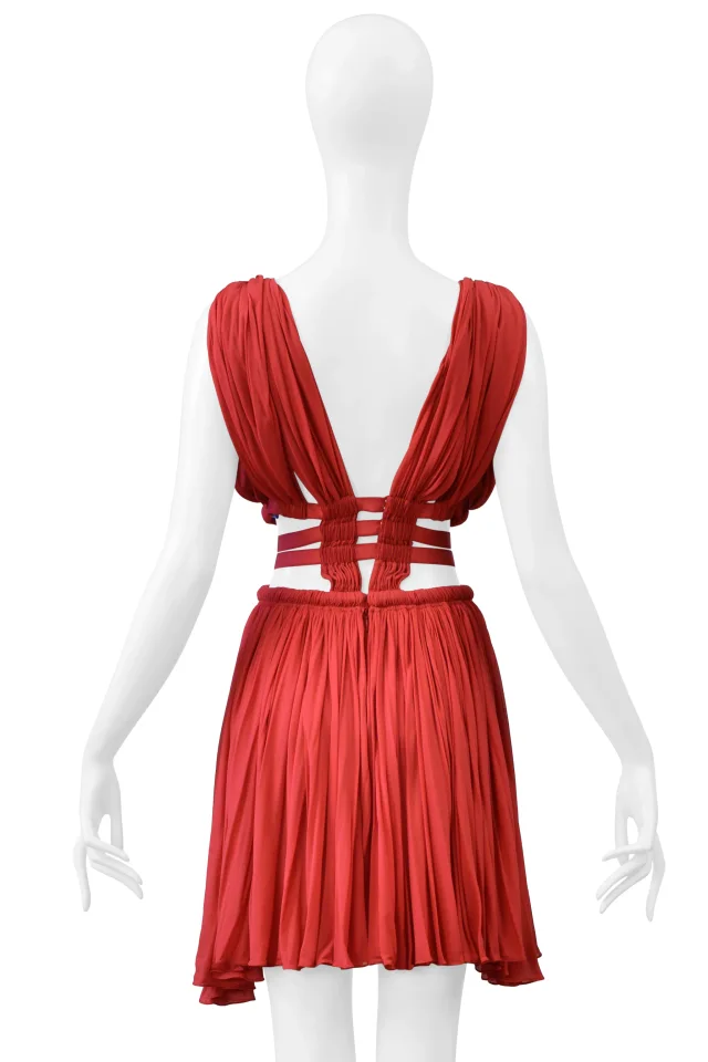 Alaïa Red Jersey Goddess Mini Dress 2004 in Red from Resurrection Vintage, photo 7 of 8