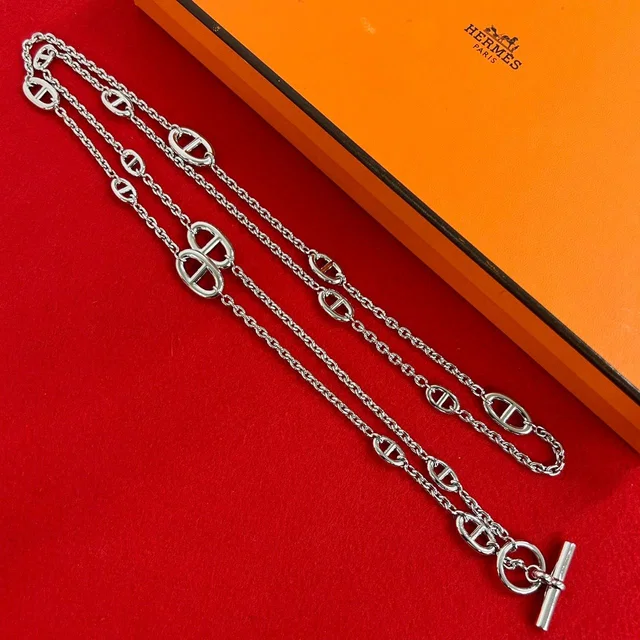 Hermès Farandole Necklace 925 Sterling Silver Long Chain in Silver from The Reluxe
