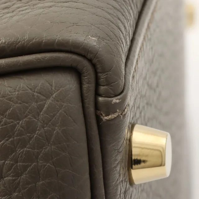 Hermès 2016 Kelly 28 Etoupe in Taupe Clemence leather from VINTAGE QOO TOKYO, photo 12 of 14