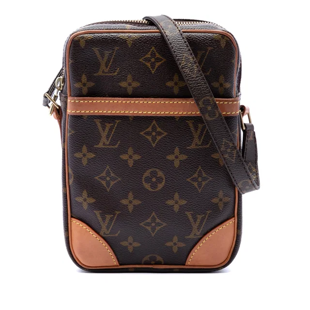 Brown Louis Vuitton Monogram Danube Crossbody Bag in Brown Coated canvas from Designer Revival