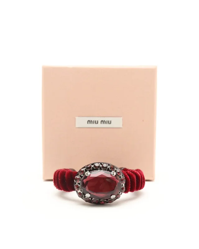 Miu Miu Rhinestone Bracelet in Velvet from A Retro Tale, photo 2 of 6