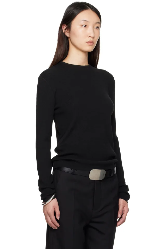 Fear of God ESSENTIALS Black Soft Rib Long Sleeve T-shirt, photo 2 of 4 from SSENSE