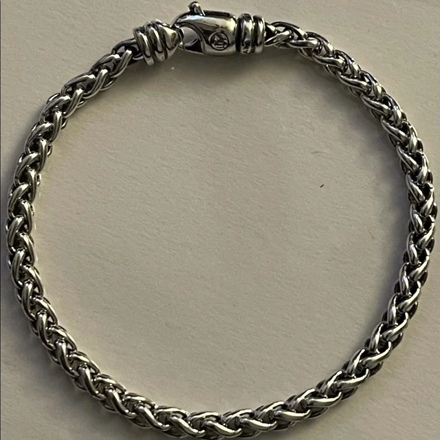 David Yurman 4mm Wheat Chain Men’s Bracelet, Sterling Silver 8” in silver|gray from Poshmark