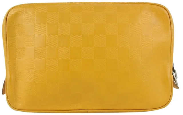 Louis Vuitton Yellow Damier Infini Toiletry Pouch GM Trousse Toilette in Yellow Leather from Bagriculture