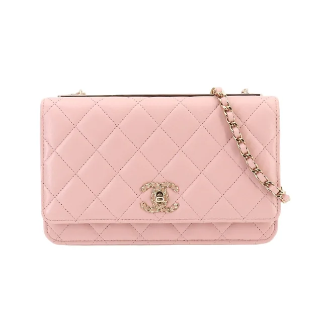Chanel Trendy CC Chain Wallet Lambskin Pink Gold Shoulder Bag in Pink Lambskin from The Reluxe