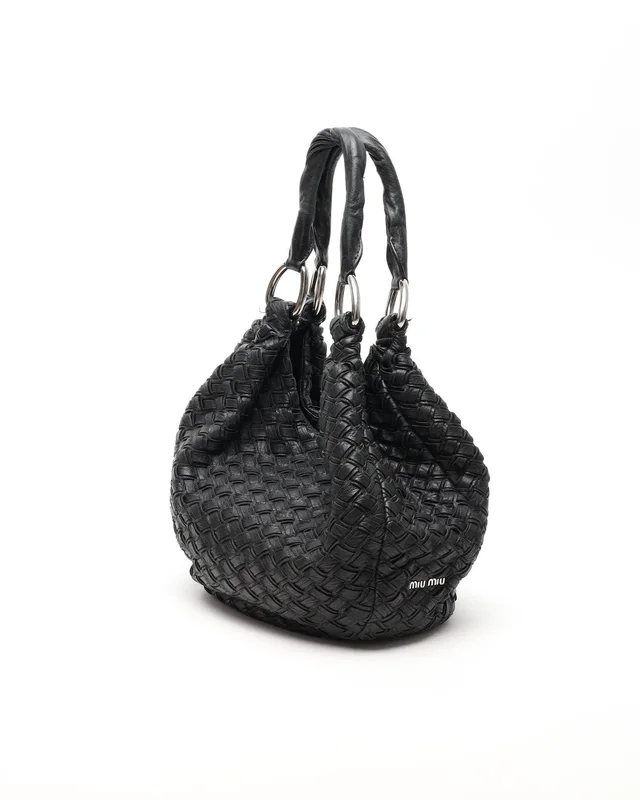 Miu Miu Woven Hobo Bag in Woven leather from A Retro Tale, photo 2 of 9