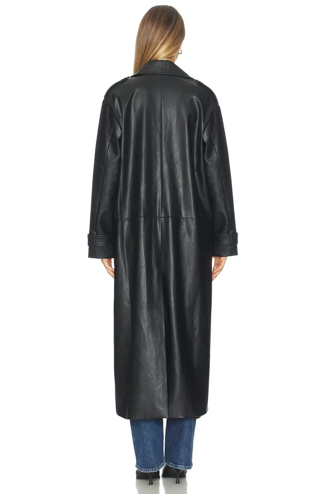 Bardot Reilia Faux Leather Coat in Black, photo 4 of 4 from REVOLVE (Canada)