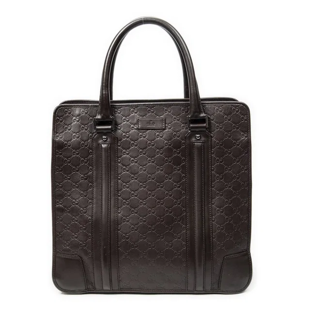 Gucci Large Document Tote Bag Dark Brown Guccissima in Brown from The Reluxe