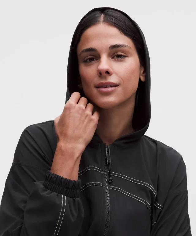 lululemon Define Hooded Track Jacket *Swift in Black/Light Ivory, photo 4 of 6 from lululemon