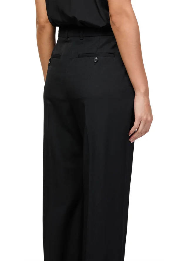 MCQUEEN Straight pants in Black 100% wool, photo 5 of 6 from 24S (US)