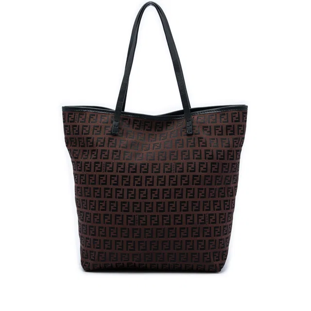 Brown Fendi Zucchino Canvas Tote in Brown Canvas from Designer Revival