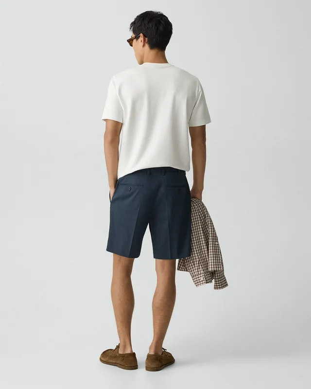 Theory Standard Short in Good Linen in DARK BLUE WING 62% Linen, 36% Viscose, 2% Elastane, photo 3 of 14 from Theory