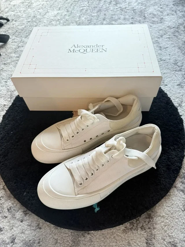 Alexander McQueen Deck Plimsoll Lace-Up Sneakers in white from Grailed