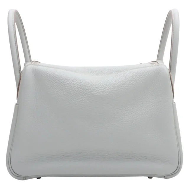 Hermès 2014 Lindy 30 Bleu Glacier in Blue Clemence leather from VINTAGE QOO TOKYO, photo 2 of 9