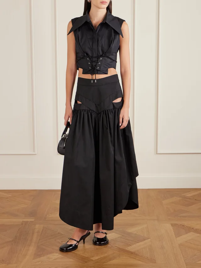 TOLU COKER Cotton-sateen corset top in Black, photo 2 of 2 from NET-A-PORTER (Canada)