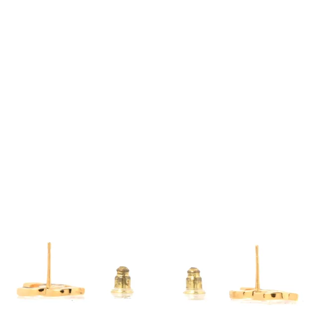 Chanel Metal CC Paris Button Stud Earrings Gold in Gold from FASHIONPHILE, photo 3 of 5