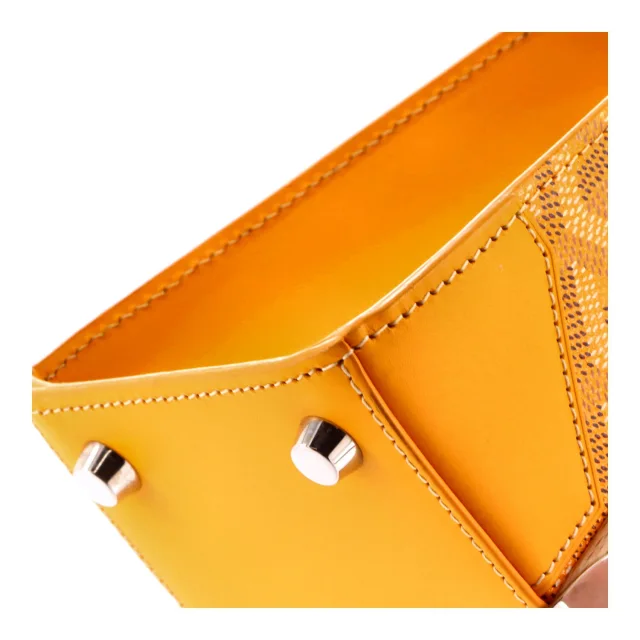 Goyard Structured Saigon Top Handle Bag Coated Canvas with Leather Mini in yellow Coated canvas from Rebag, photo 6 of 8
