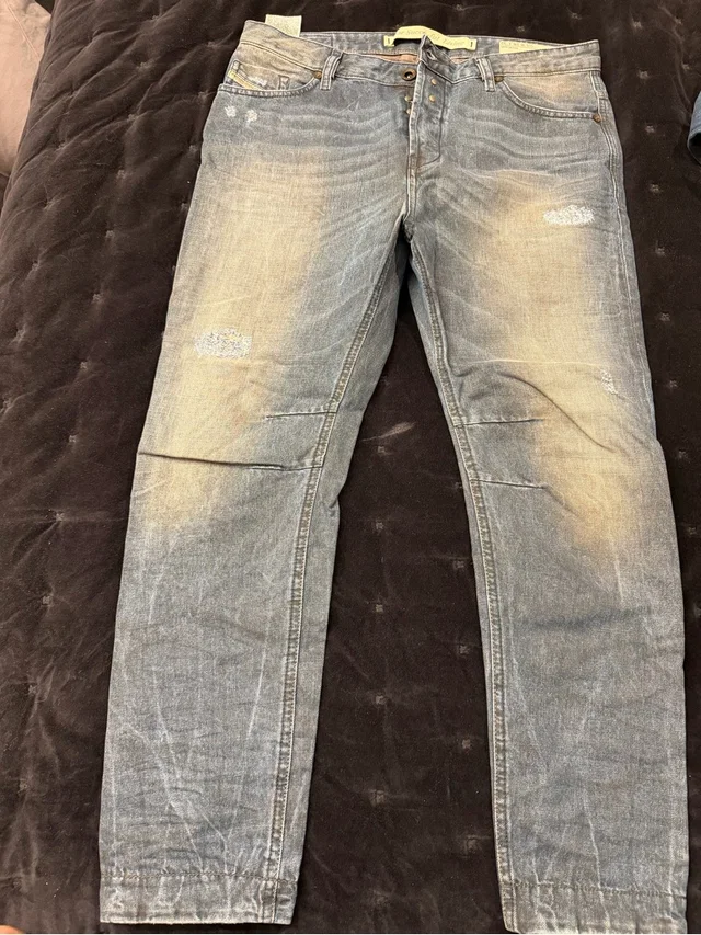 Diesel Men's Faded Blue Slim Straight Jeans in blue from Poshmark