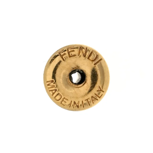 Fendi Metal Crystal Pearl Logo Drop Earrings Gold in Gold Resin from FASHIONPHILE, photo 4 of 7
