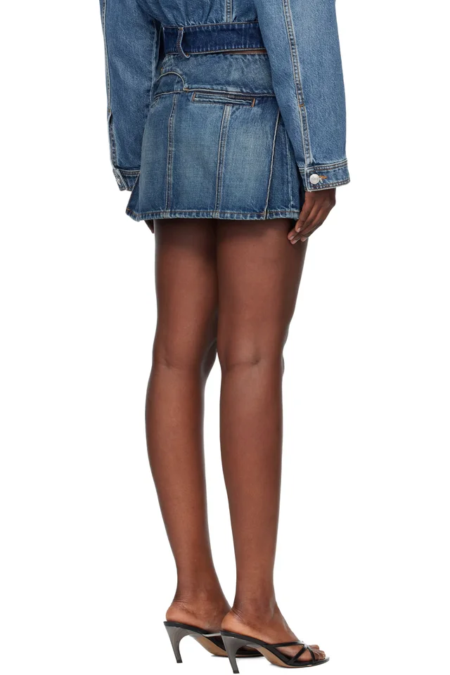 Coperni Blue Yoke Denim Miniskirt, photo 3 of 4 from SSENSE