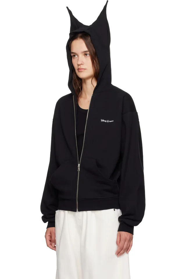 Coperni Black Disney Maleficent Zip Up Hoodie, photo 4 of 5 from SSENSE