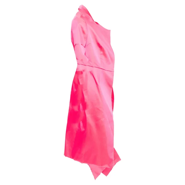 Comme des Garcons Trompe Loeil fuchsia pink layered coat in pink, photo 5 of 6 from ShopSimon