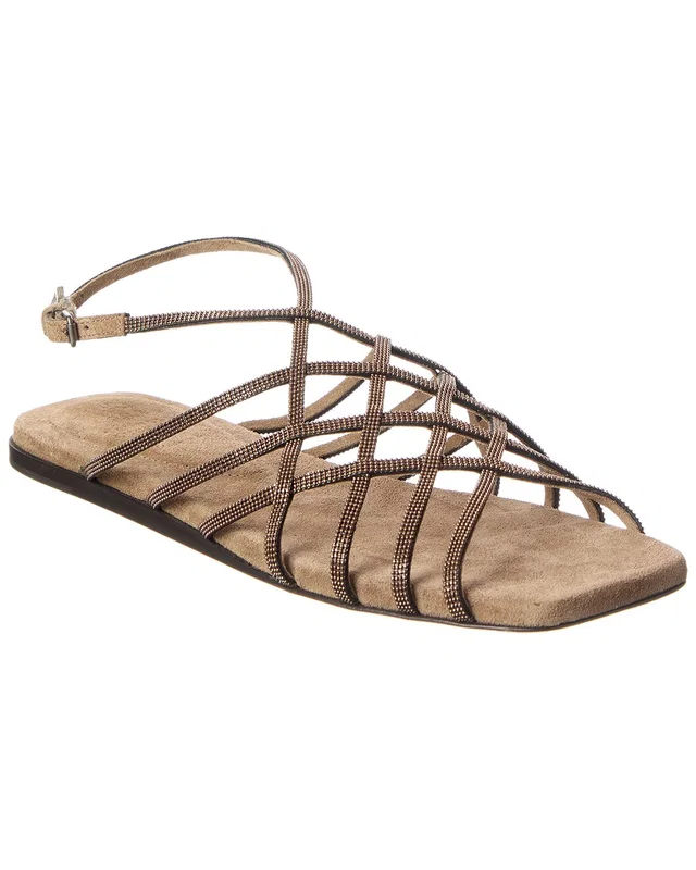 Brunello Cucinelli Leather Slingback Sandal, image 1 of 1 from Gilt