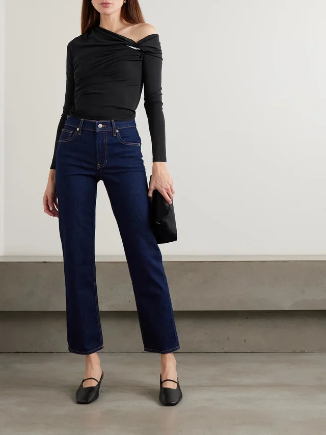 VERONICA BEARD Lozea asymmetric embellished stretch-mesh top in Black, photo 2 of 2 from NET-A-PORTER (Canada)