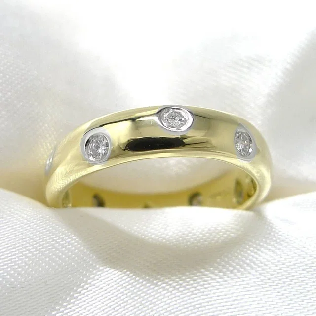Tiffany & Co. Dots Ring 18K Yellow Gold Platinum Diamond in Yellow from The Reluxe