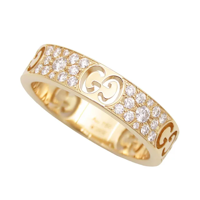 Gucci Icon Star Ring Yellow Gold 18K Diamond Pave in Yellow from The Reluxe