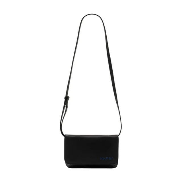 Marni Calfskin Leather Clutch — Black in Black Calfskin from HEWI